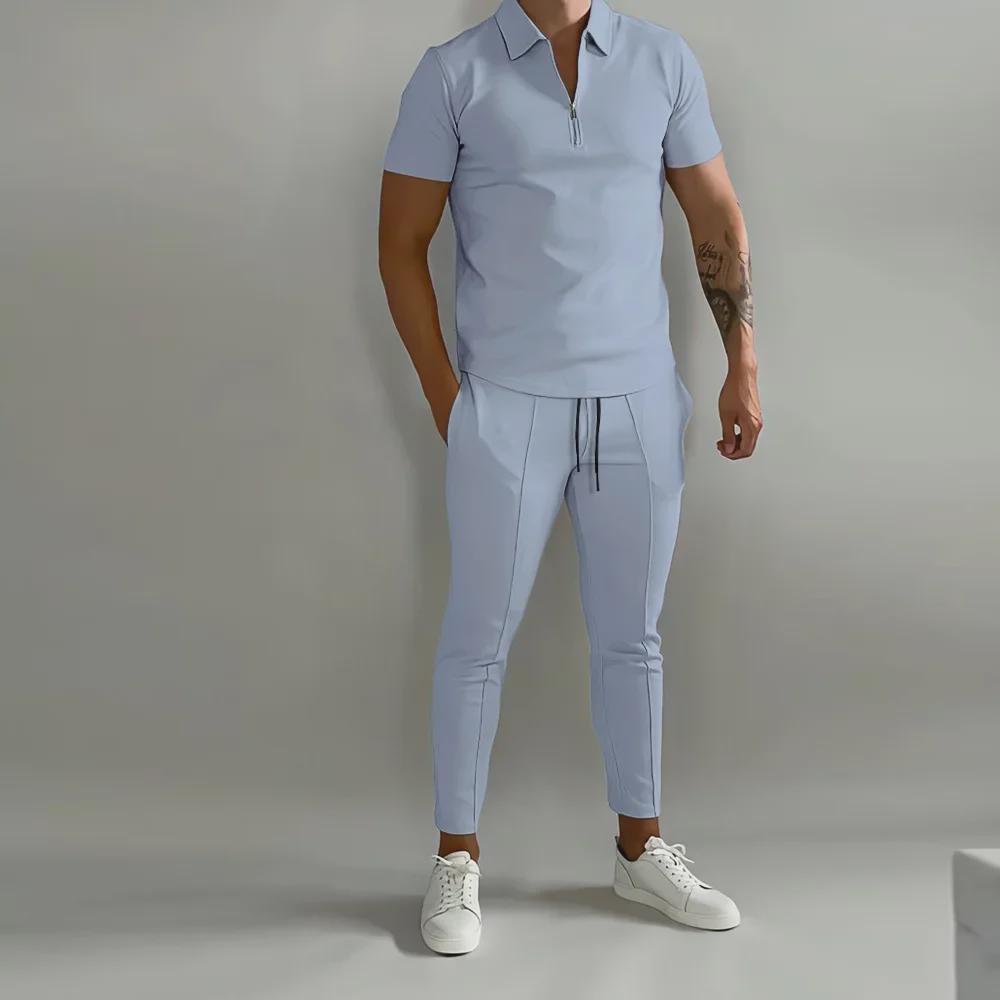 Costume de vară pentru bărbați: Noul ansamblu sportiv pentru tineret și pantaloni casual