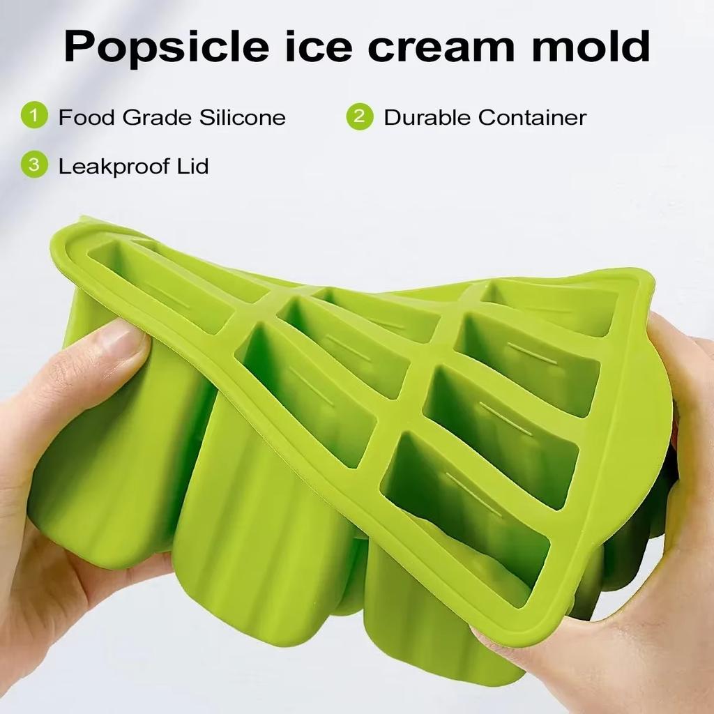 Reusable Silicone Popsicle Molds with Sticks Summer Ice Cream Maker Kit DIY Frozen Treats for Kids Kitchen Baking Tools