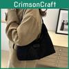 Fashionable Large Corduroy Shoulder Bag For Women Trendy Everyday Tote Handbag
