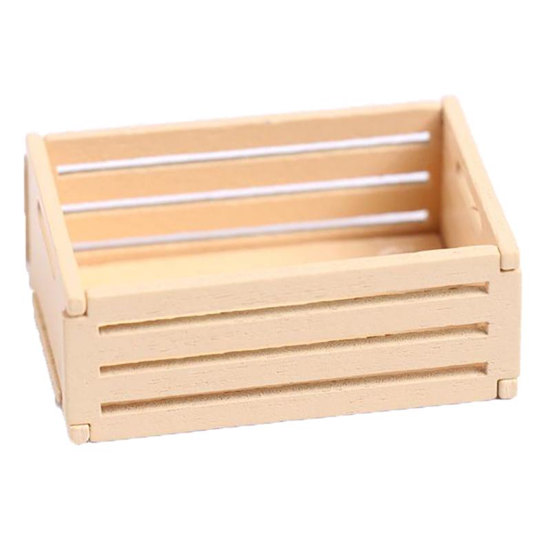 1:12 Puppenhaus Mini Obstkorb Obst Holzrahmen Aufbewahrungsbox Aufbewahrungsrahmen Korb Spielzeug Zubehör Modell Miniatur Szene Dekor