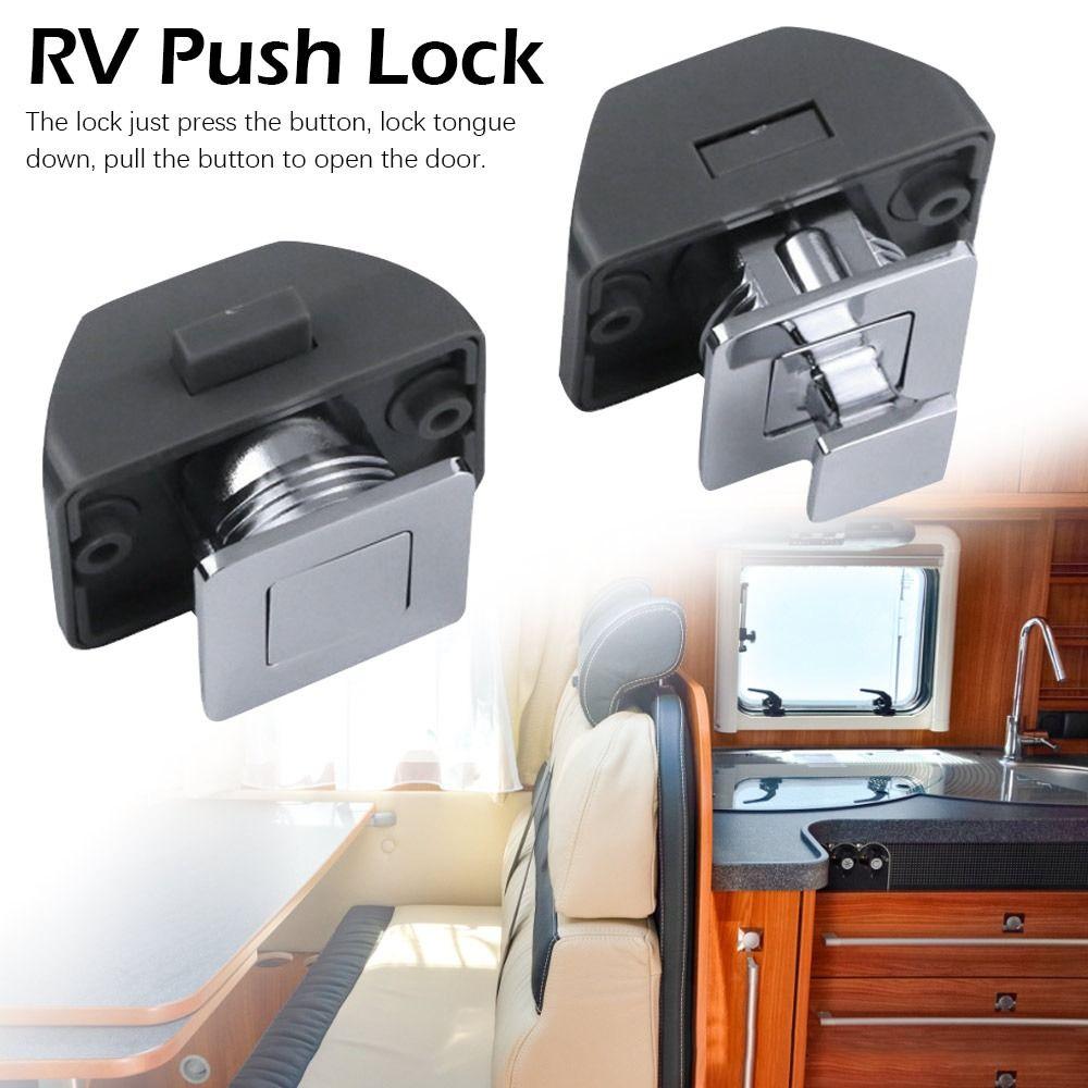 Camper Car Push Lock RV Caravan Boat Home Cabinet Drawer Latch Button Lock For Furniture Hardware
