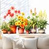 Potted Floral Plants Glass Sticker Removable Waterproof PVC Colorful Flower Static Glass Sticker Home Living Room Bedroom Decoration Decal