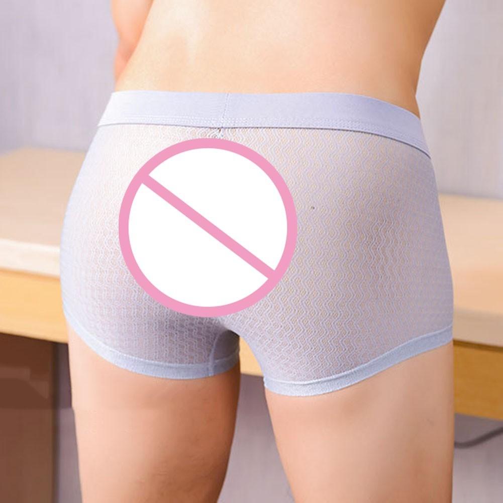 Middle Elasticity Men Underwear Middle Waist Nylon Panties
