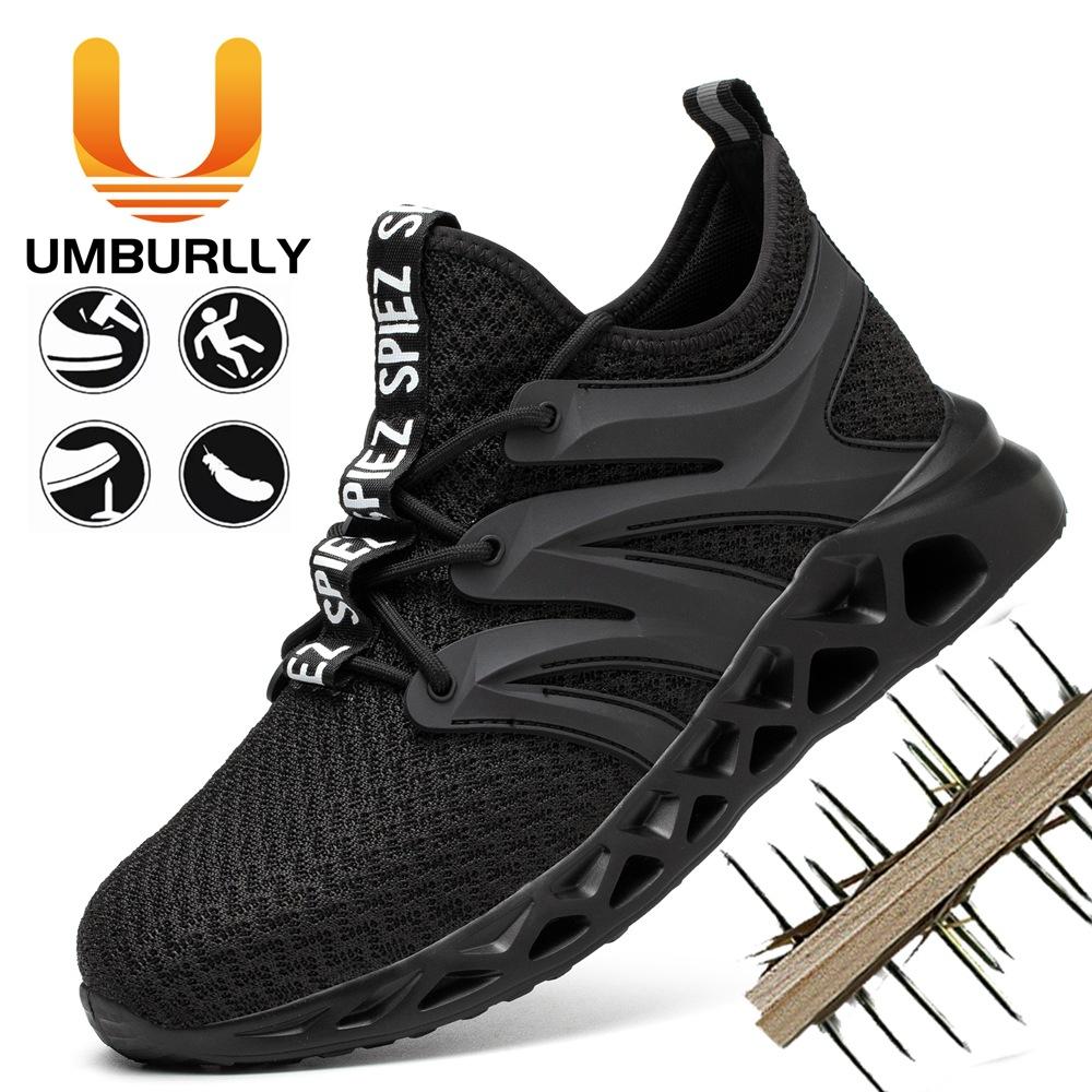 

New breathable, anti-smashing and anti-piercing labor insurance shoes for men, wear-resistant, non-slip and fly-woven safety protective shoes 36 чорний