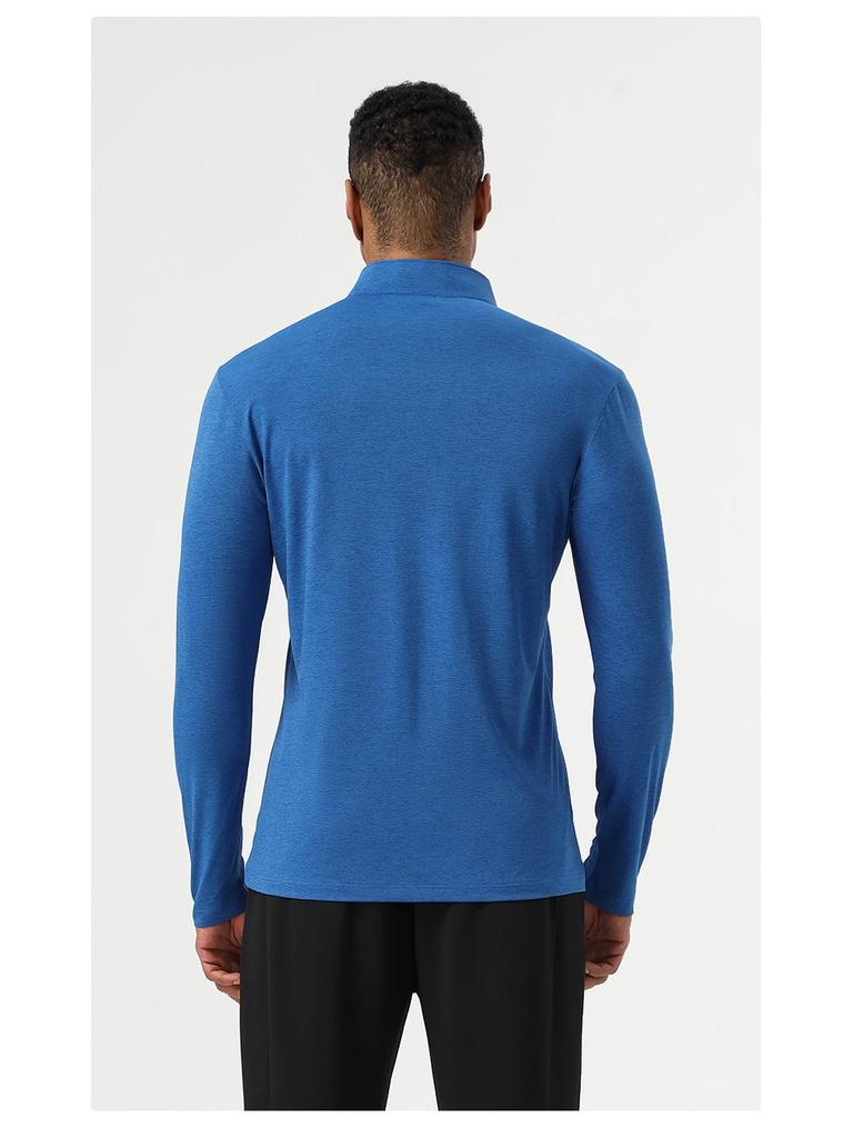 Men's Moisture-Wicking Half-Zip Long-Sleeve Henley for Hiking, Fitness, and Running