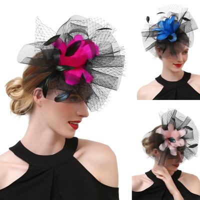נשים בנות רשת Fascinators כובע מסיבת קוקטייל כובע חתונה