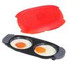 Microwave Egg Cooker Quick-Heat Dual Compartment Cooking Egg Maker Non-Stick Coating Mini Omelet Maker with Heat-Resistant Handle