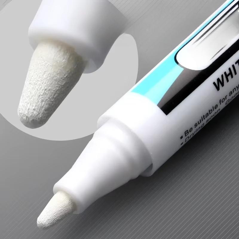 1Pc 0.7/1.0/2.5MM White Permanent Marker Pen Waterproof Painting Marker For Wood Rock Plastic Glass Stone Metal Art Supplies