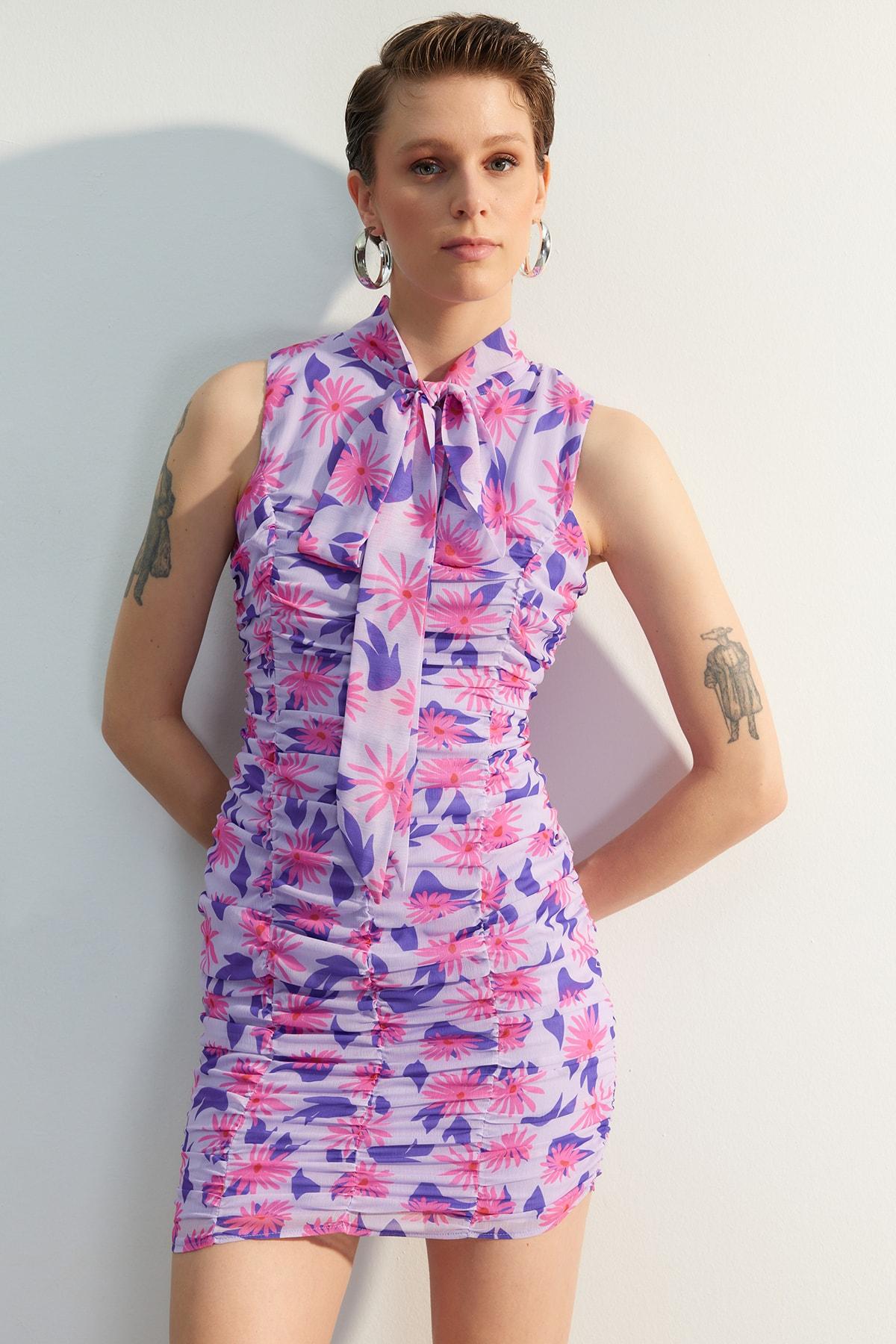 

Платье - Фиолетовый - Облегающее