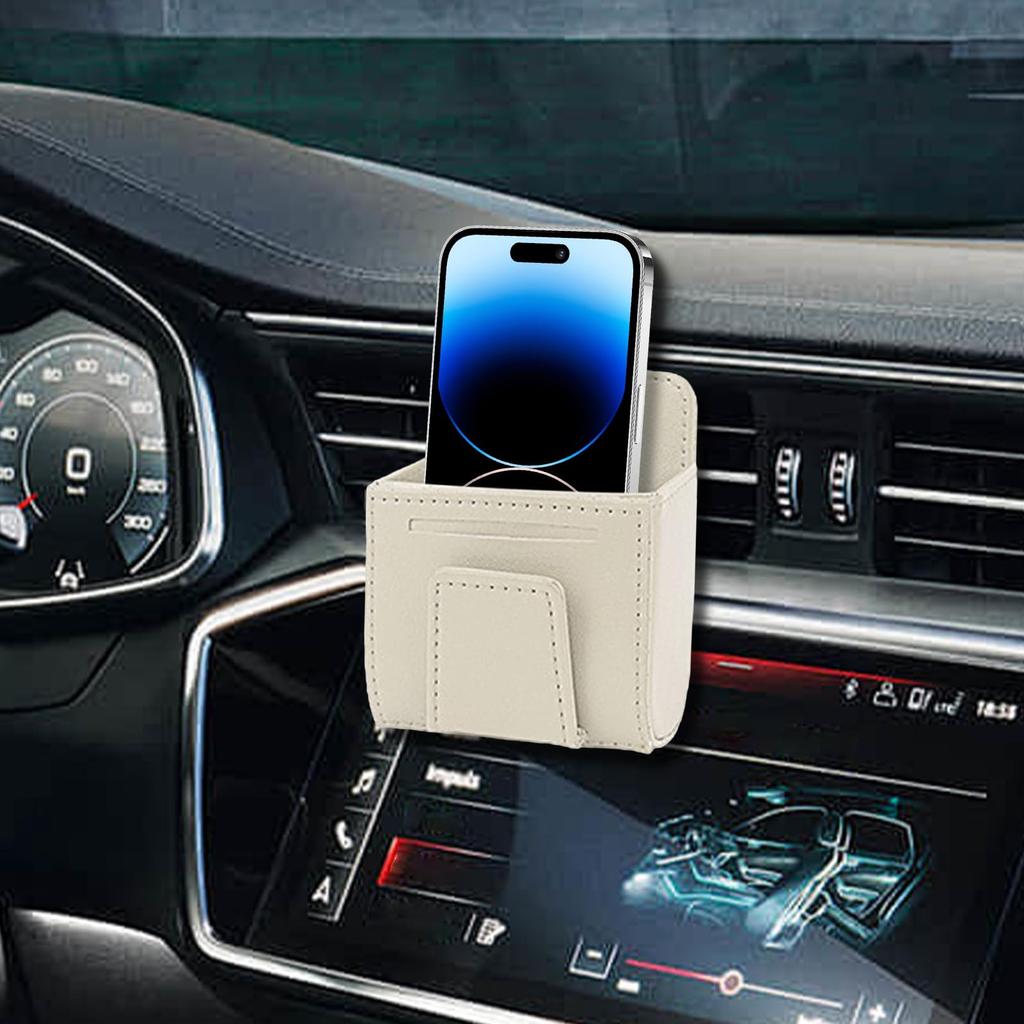Car Vent Storage Pouch, Car Vent Storage Bag | PU Leather Car Cell Phone