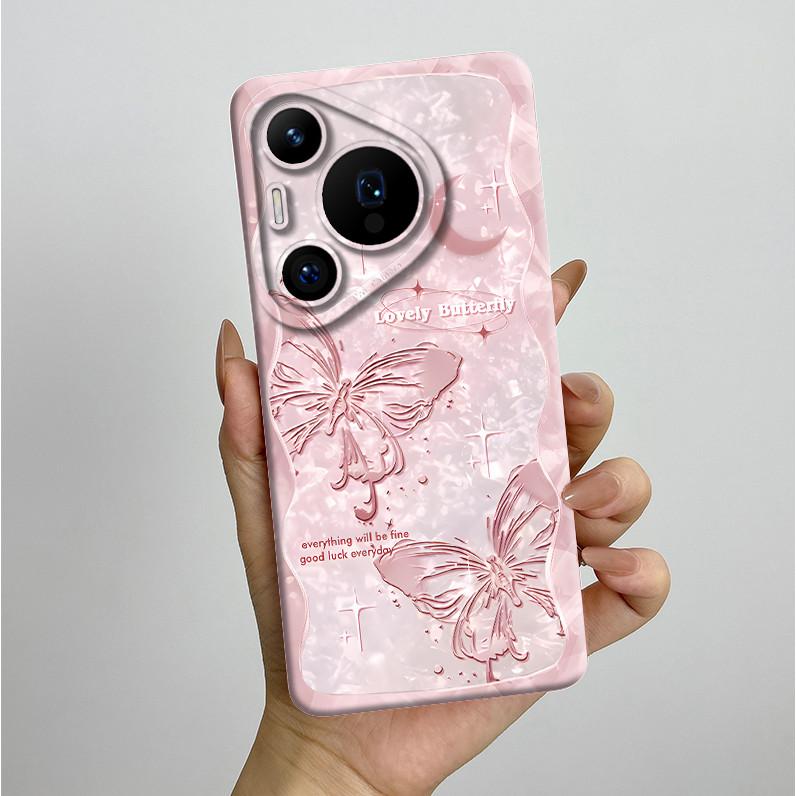 For Huawei Pura 70 Pro Case Pretty Butterfly Flower Soft Silicone Phone Case For Huawei Pura 70 Pura70 Pro 70Pro Plus Back Cover