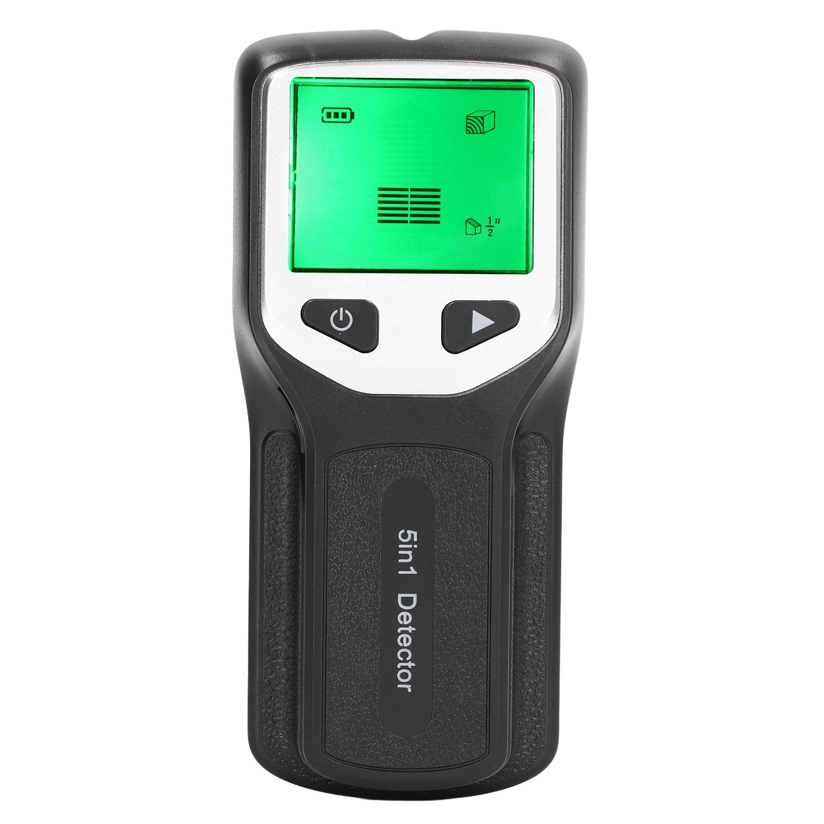 

Stud Finder Wall Scanner Sensor 5 in 1 Detector HD LCD Display for Wood AC Wire Center Edge Silver