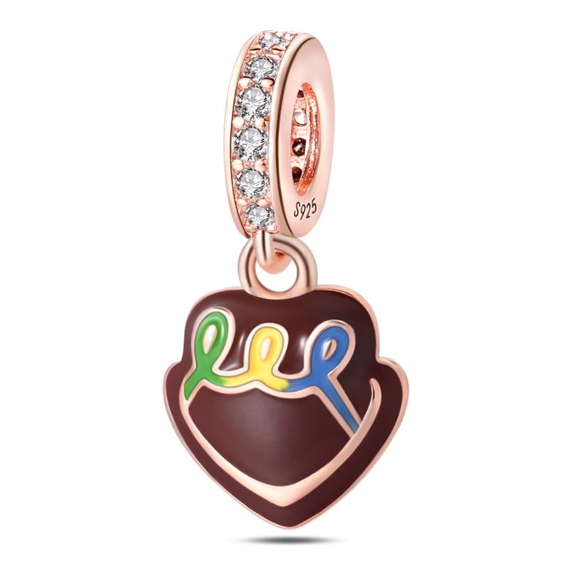 Fits Pan Braceletscopper Charms Color Strawberry Cherry Blueberries Fruit Sweet Original Diy Jewelry Birthday Fine Gifts