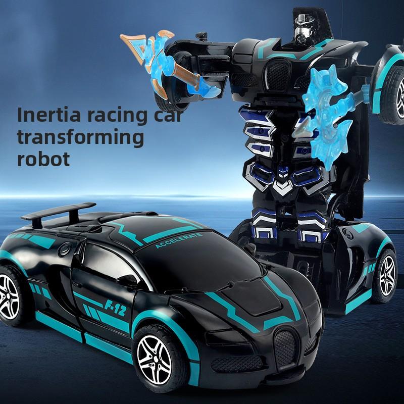 Children's 2025 new toy graffiti inertia deformation car racing one-click deformation robot
