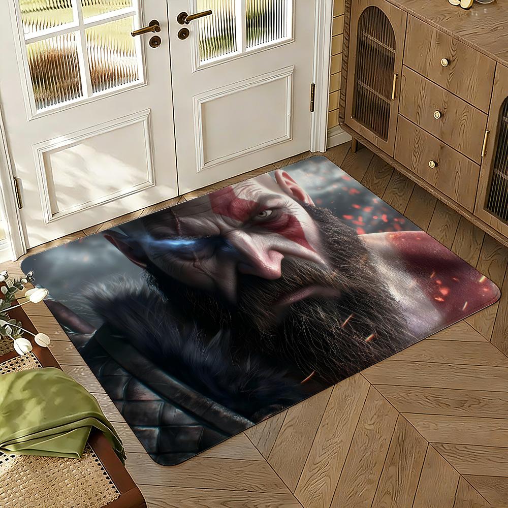 God Game War of Floor Mat Soft Thickened Absorbent Non-Slip Bedroom Living Room Door Mat Home Decor Flannel Rugs