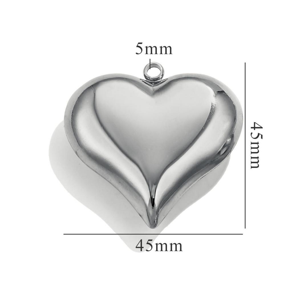 1pc 304 Stainless Steel Large Heart 3D Charms PVD Gold Plated Metal Earring Necklace Jewelry Making Findings Accessories