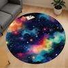1pc Galaxy Colorful Round Chair Mat Area Rug - Non-Slip, Floor Mat for Office, Bedroom, and Indoor Decor C1125844