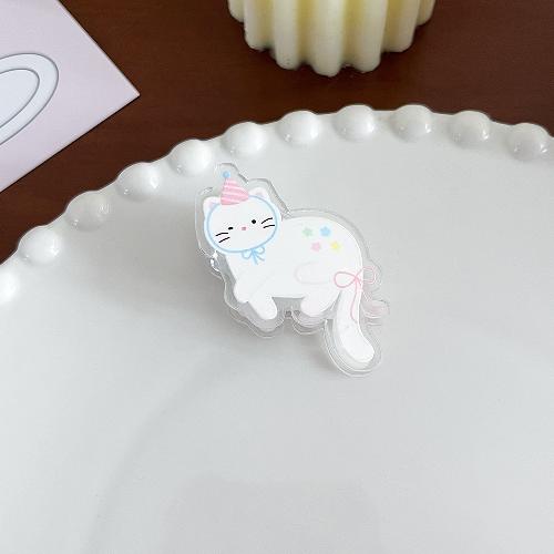 2026 Acrylic Cat PP Clip Sealing  Long Tail Binder Clips Note Paper Clips Multifunctional Scrapbook Stationery Gift for Students