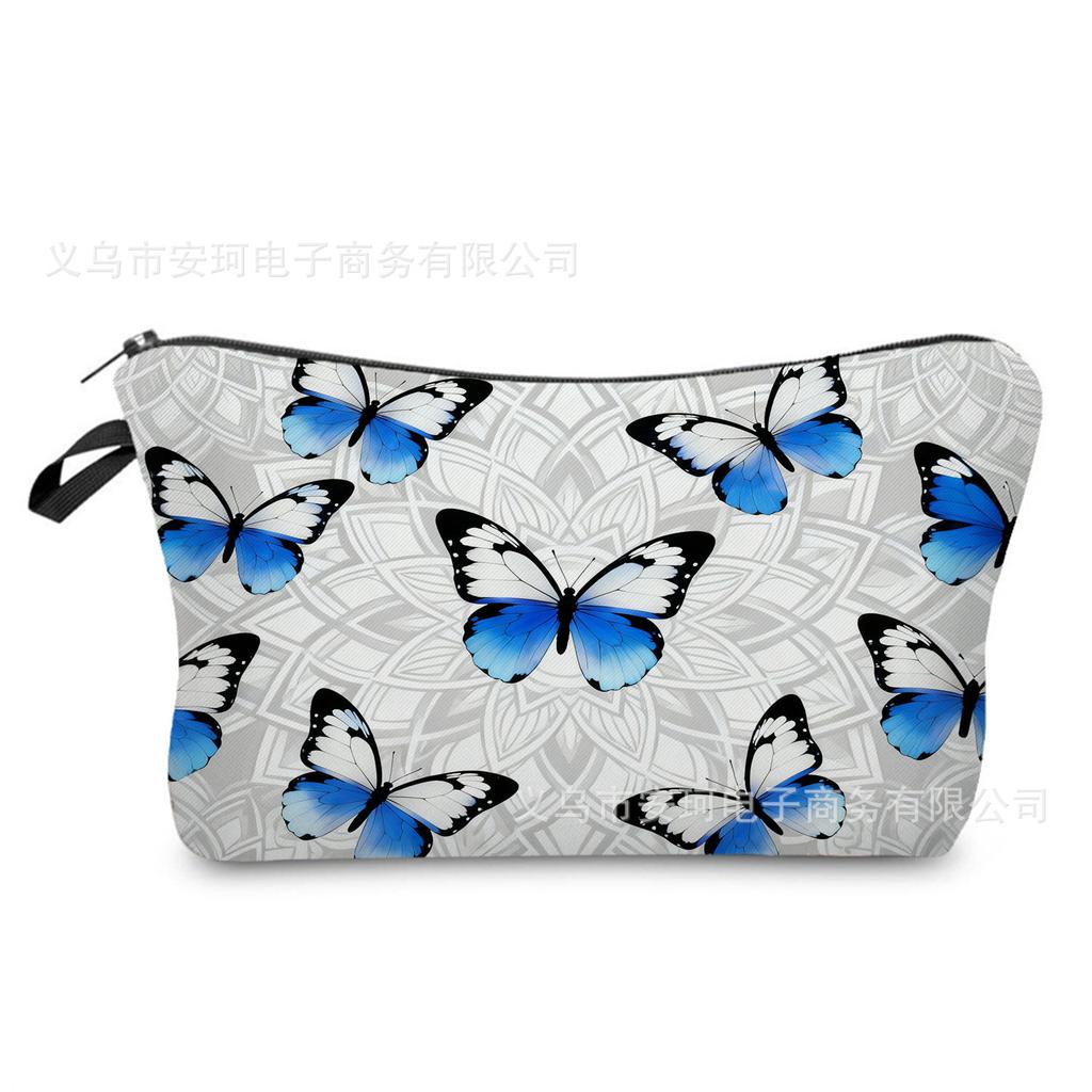 Butterfly Printing Makeup Bag, Nail Polish Storage Bag, Washable Toilet Bag for Daily Travel