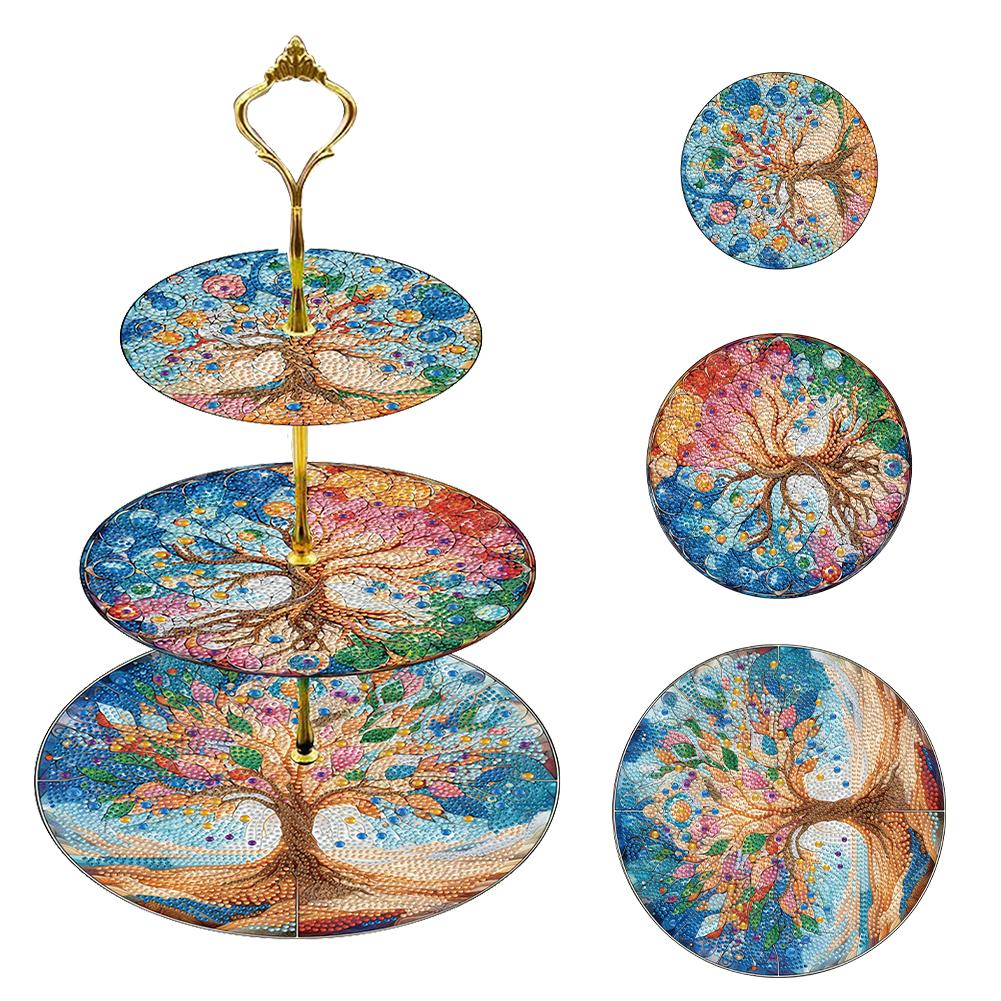 3 Tier Butterfly Home Organizer Rack DIY Diamond Kits Crystal Display Rack Kit 5D DIY Shelf Art Craft Set for Bedroom Bathroom