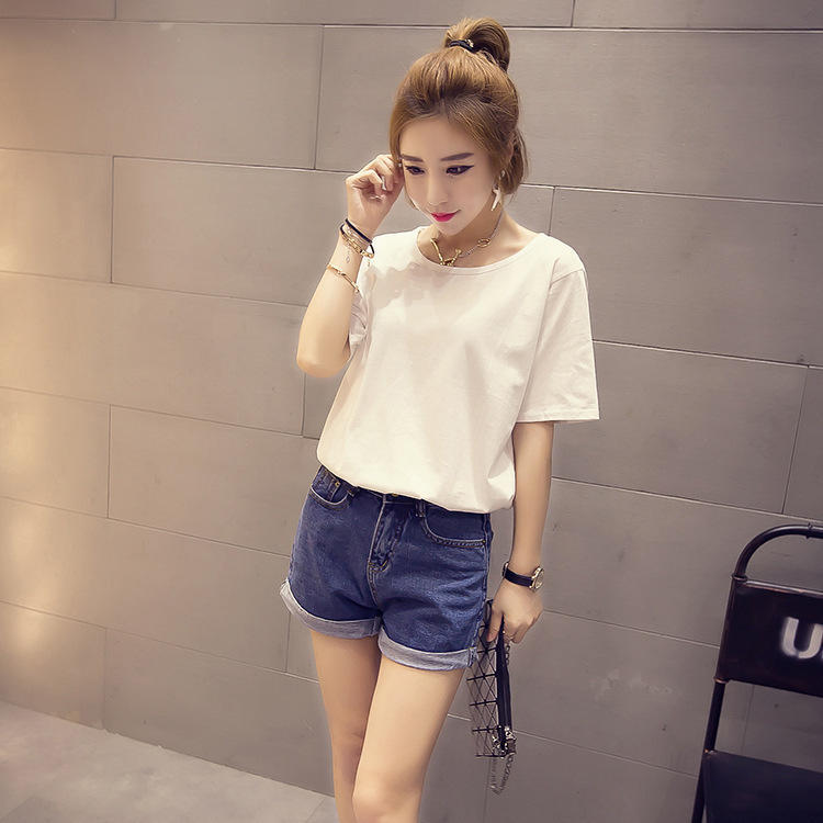 

Spot back hollow sling splicing loose large size summer solid color short-sleeved T-shirt female sister clothing girlfriend clothing 2XL білий