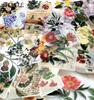 50PCS Ink Flower Transparent Sticker Book Plant INS DIY Diary Decorative Accounts Laptops Skateboards Graffiti Stickers Pack