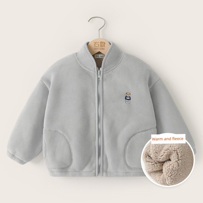 Right European Style Boys' Winter Jacket 2025 Autumn and Winter New Children's Clothing Baby Cotton Jacket Boys' Fleece Jacket
