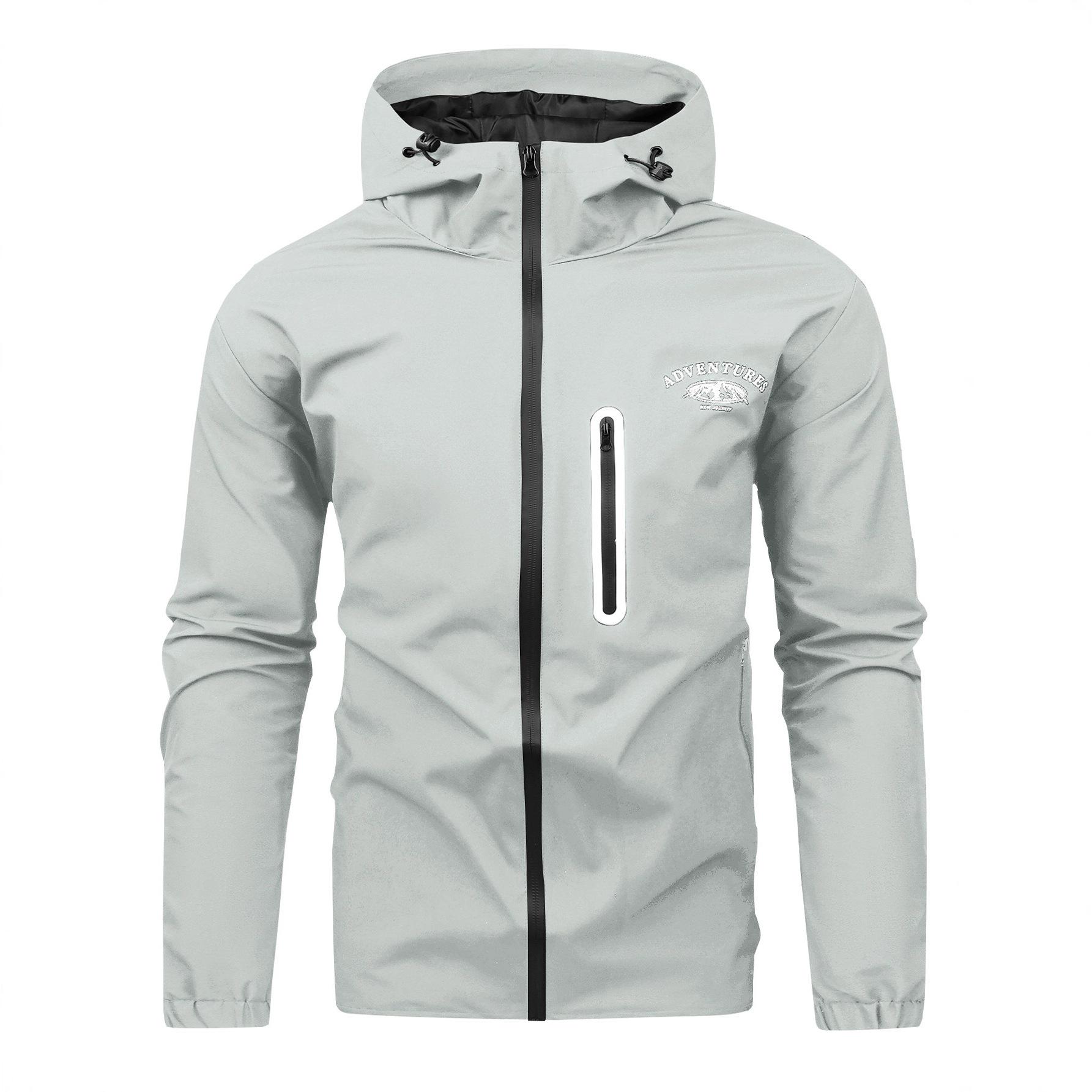 

Весенне-осенняя мужская спортивная худи свободного кроя с принтом, ветрозащитная, для работы XS серый