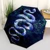Snake, Floral Themed Automatic Opening and Closing Umbrella Creative Design Umbrella, Portable Tri Fold Small Umbrella for Men and Women,