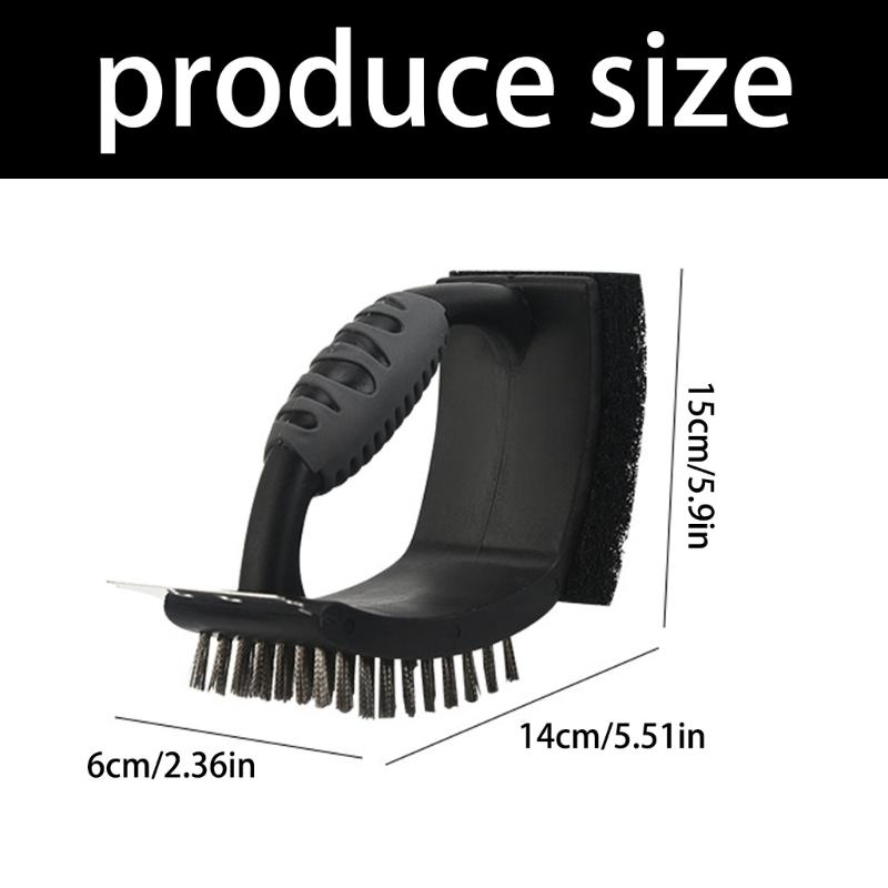 Right Angled Grill Brush With 3 Functions And Ergonomic Handle Scrapers Wire Bristles For Deep Cleaning BBQ Grates Tool