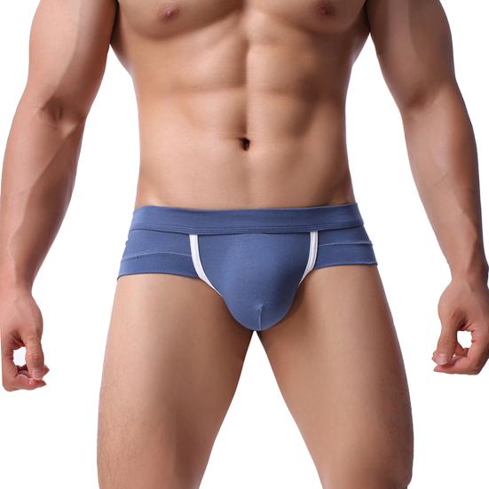 Men Underpants Contrast Color Slim Fit Sweat Absorption Wear-resistant Men Briefs for Inside Wear