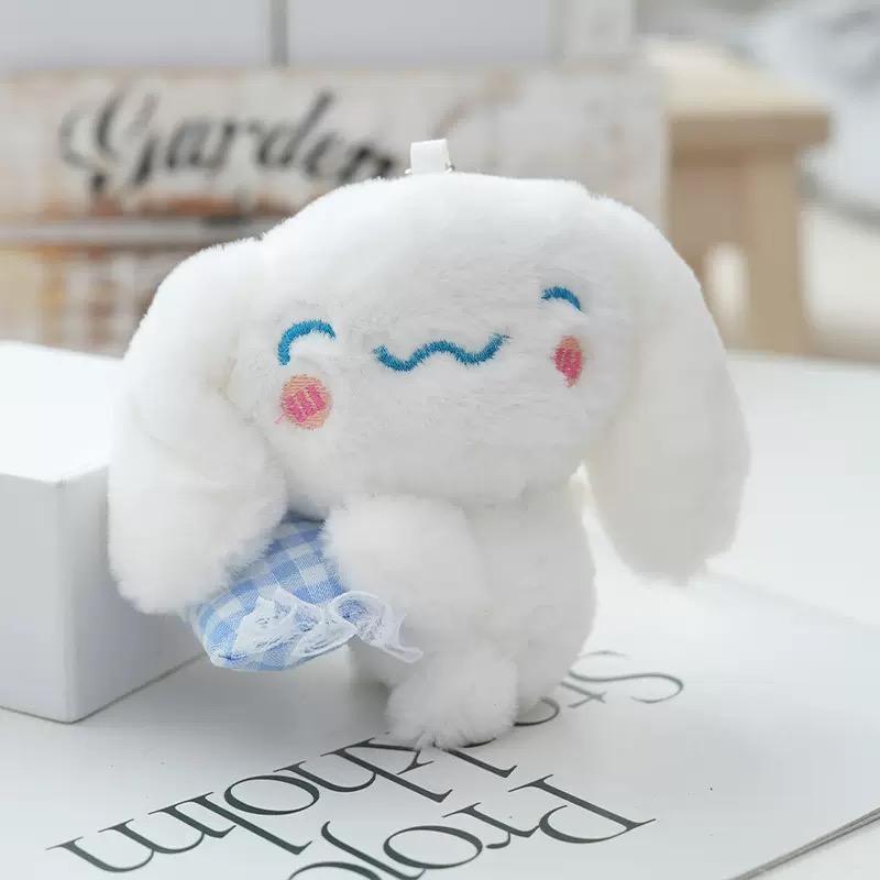 

My Melody Kuromi Cinnamoroll Cat Purin Dog Plush Anime Stuffed Animals Keychains Small Pendant