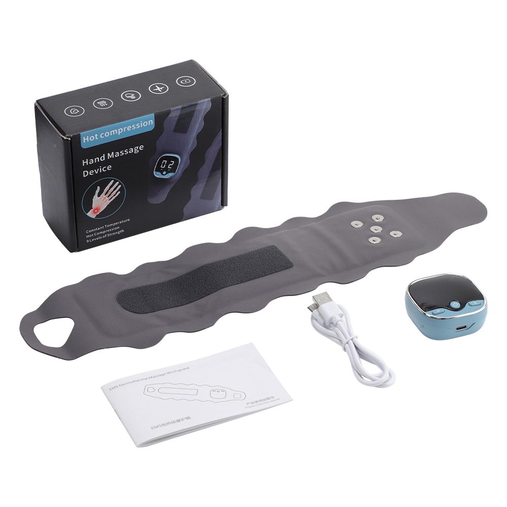 Electric Heating Wrist Massager 3 Levels Hot Compress Massage Wrist Guard Band Heated Wrist Brace EMS Muscle Stimulator Massager
