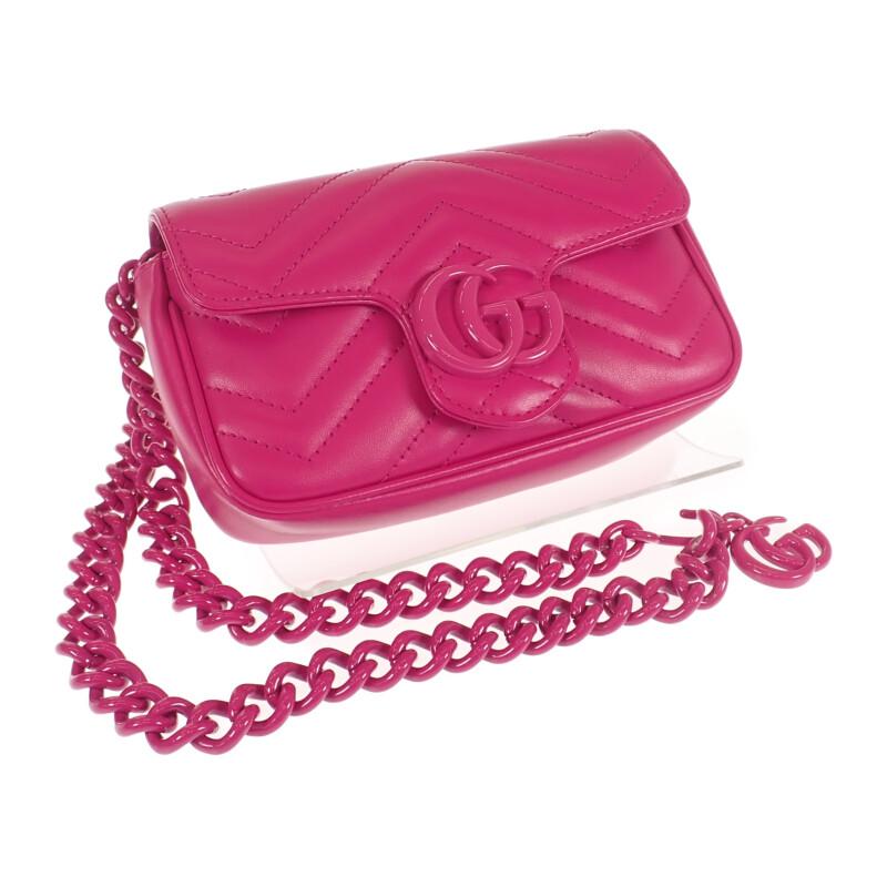 Gucci 699757 Shoulder Bag Fusha Pink Leather Women