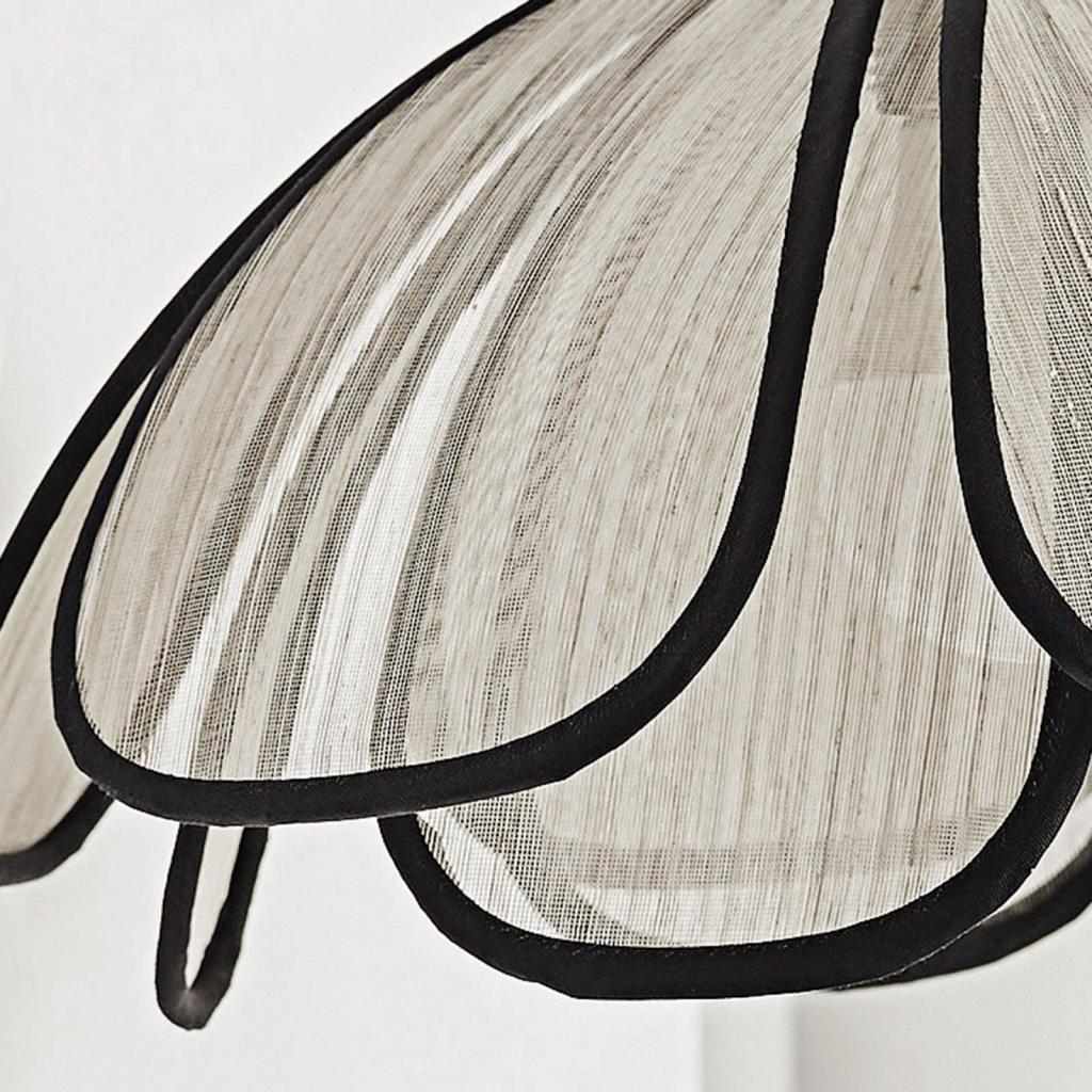 Boho Chandelier Flower Shaped Fabric Lampshade Chandelier Ceiling Light with E27 Bulb for Hallway Living Room Kitchen Study Cafe