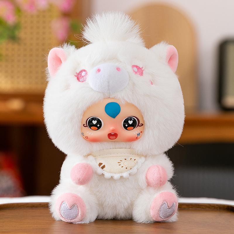 Cute Pet Pony Plush Toy New Year's Gift Vinyl Face Doll Pendant Zodiac Horse Mascot Desk Swing Approval