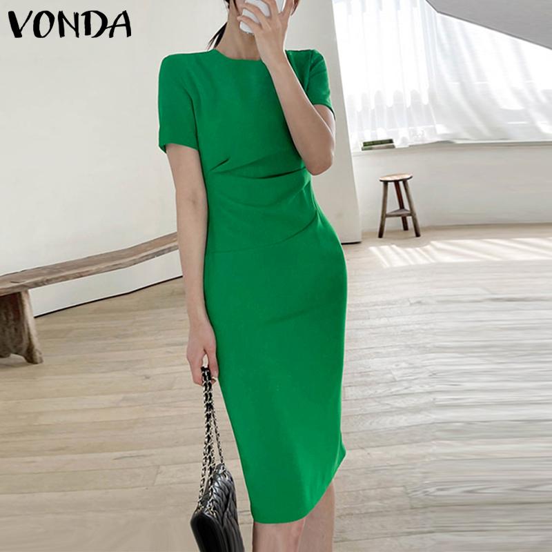 

Летнее женское платье VONDA с ​​коротким рукавом и длинным рукавом H-Line