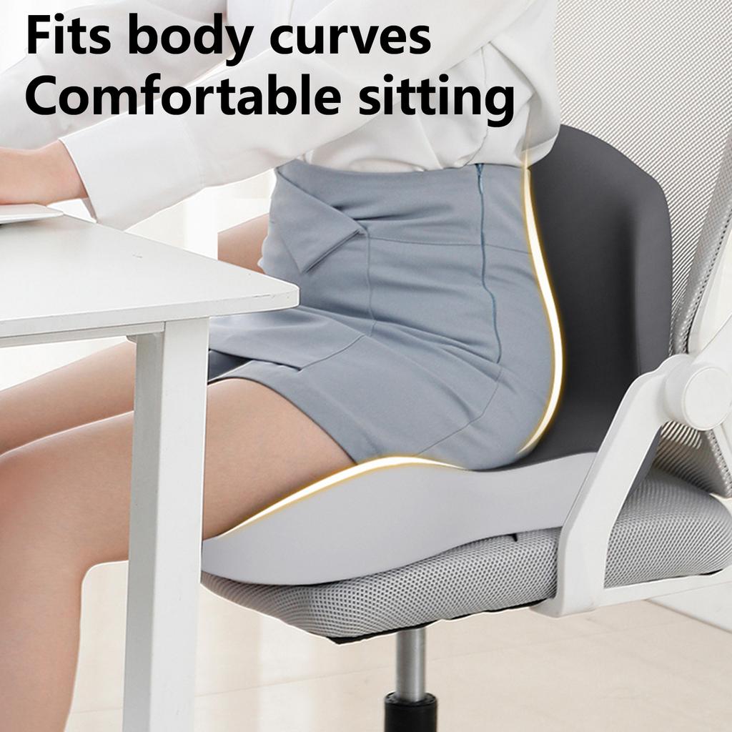 Memory Foam Seat Cushion Back Support for Office Chair Car Home Use with Lumbar Support Pillow for Students