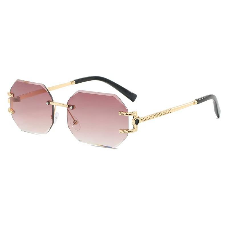 Neue Vintage Quadratische Sonnenbrille Damen Herren Rahmenlos Rechteckige Sonnenbrille Damenbrille Oculos De Sol für Männer Frauen Brille