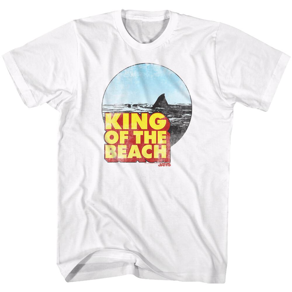 Jaws 70 s Thriller Movie King Of The Beach Shark Fin Open Water Men s T Shirt Unisex T-Shirt S