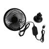 USB Car Fan With Suction Cup 3 Speed Quiet Brushless Motor USB Powered Adjustable Angle Portable Suction Fan
