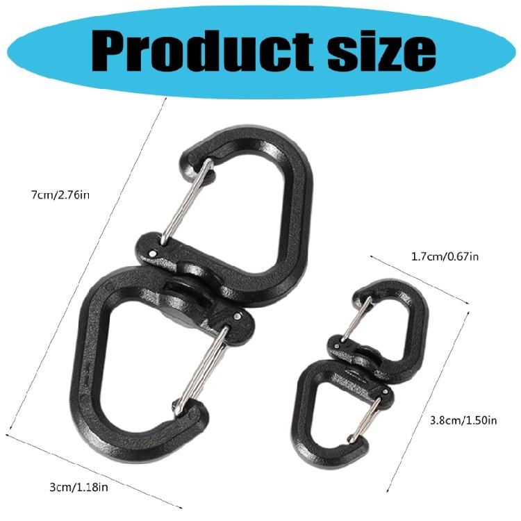 Outdoor Camping Double Hooks 360 Rotating Double Carabiner Portable S Chain Hooks Backpacks Keychain Carabiner Enduring