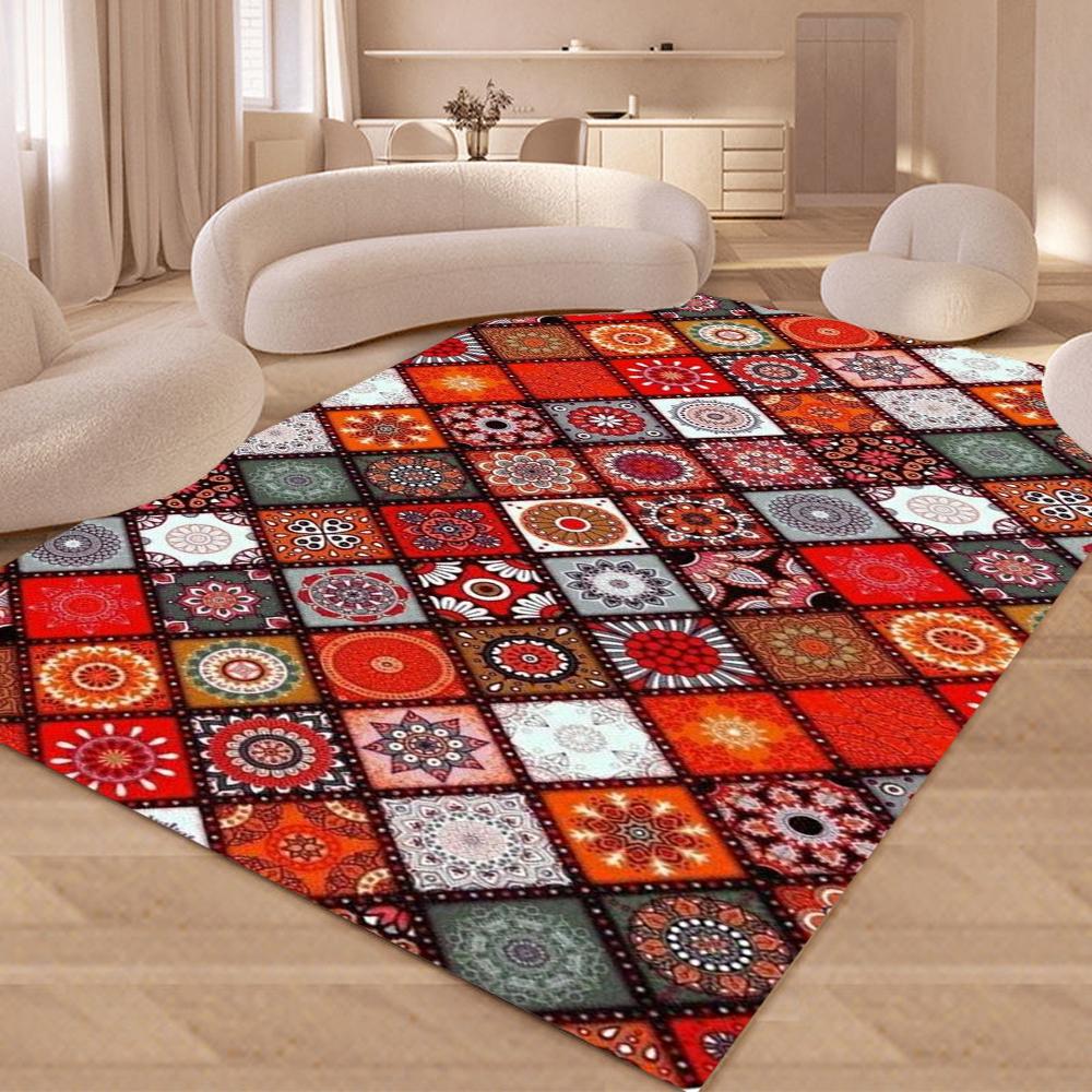  Disney Nordic Moroccan Retro Ethnic Style Patchwork Pattern Square Carpet Bedroom and Living Room Indoor Use Decoration