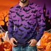 Men's Printed Long Sleeve T-Shirt with Round Neck Casual Top