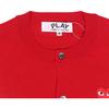 Comme des Garcons Play Womens Red Heart Knit Cardigan Sweater Red Women Streetwear AZ-N007-051-5