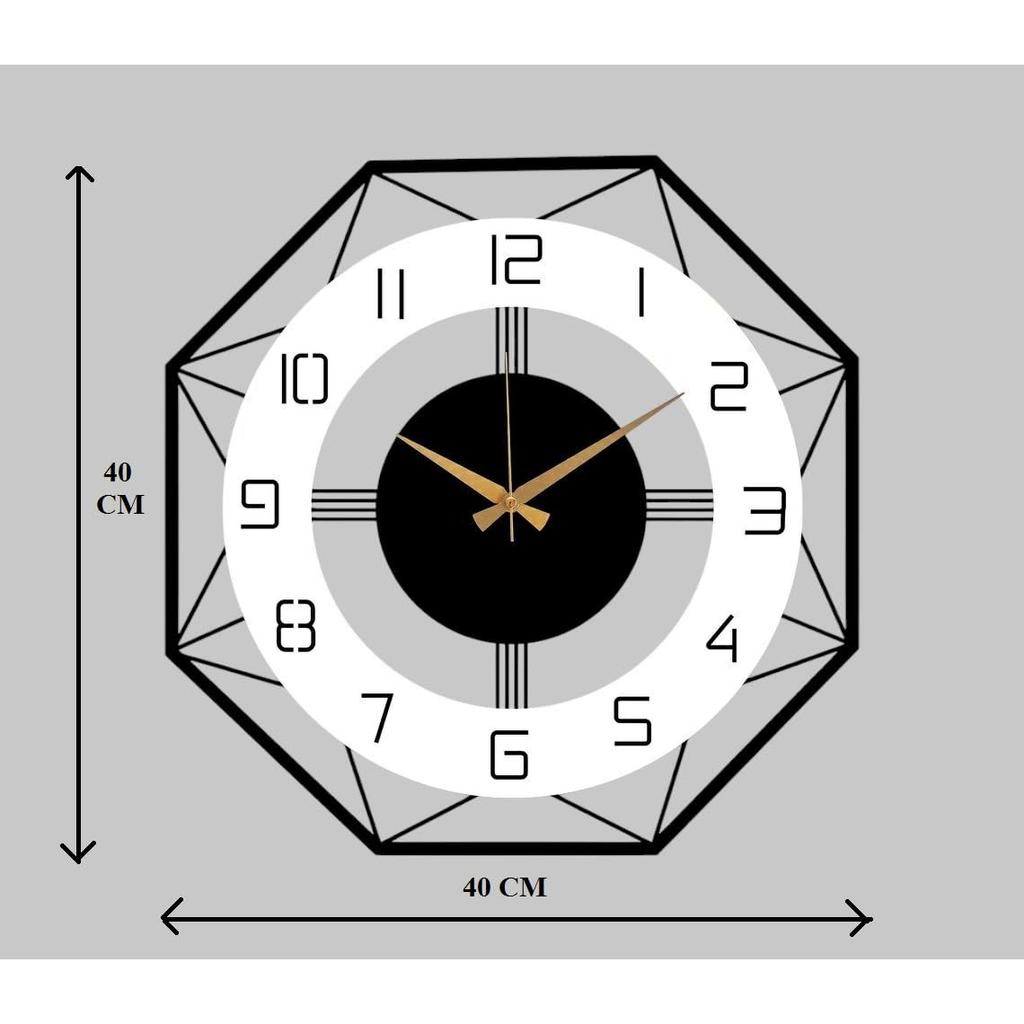 Morden Metal & Wooden Wall Clock for Living Room Bedroom Office Kitchen Stylish Wall Clock for Home and Hall Designer Big Size Modern