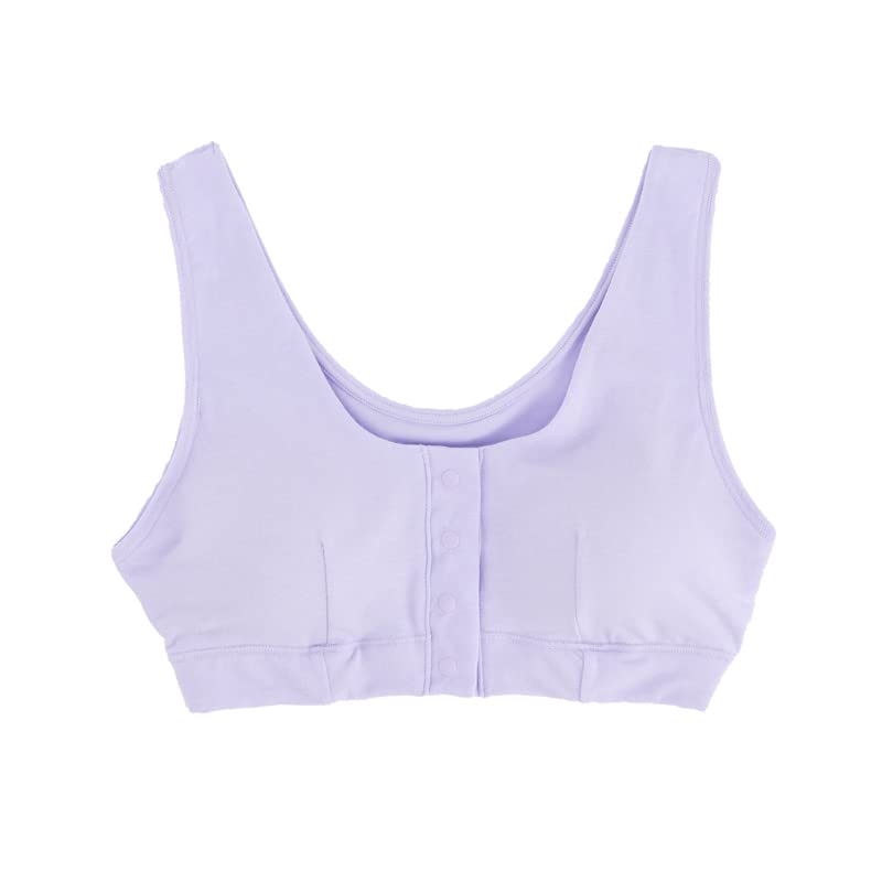 

MY Bra for Breast Soft Front Snap 2 Colors [KISS LIFE] Post-Surgery Cancer, 100% Cotton, Non-Wired, Touch, Hook, Button, (L, Lavender) (kml170104a3)