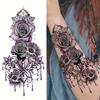 10 Sheets 3D Colorful Peony Rose Flower Temporary Tattoos | Water Color Fake Tattoos Arm Sleeve, Realistic Watercolor Floral Temp Tattoo Sticker