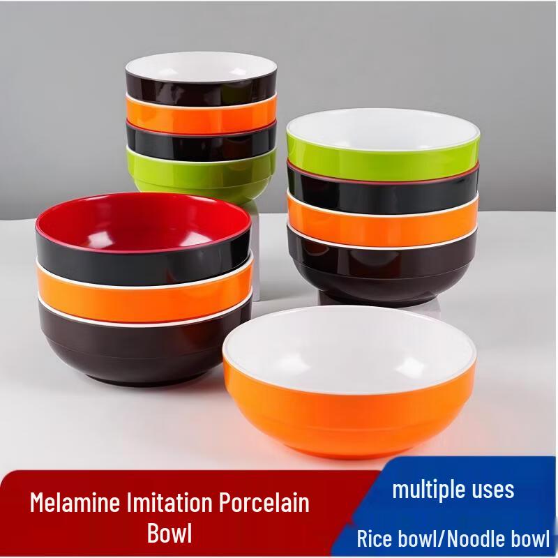 Diruien Thickened Melamine Two-Tone Serving Bowls