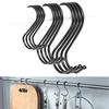 5Pcs Black S Shaped Hooks Kitchen Bathroom Hanging Kitchenware Bag Towels Holder